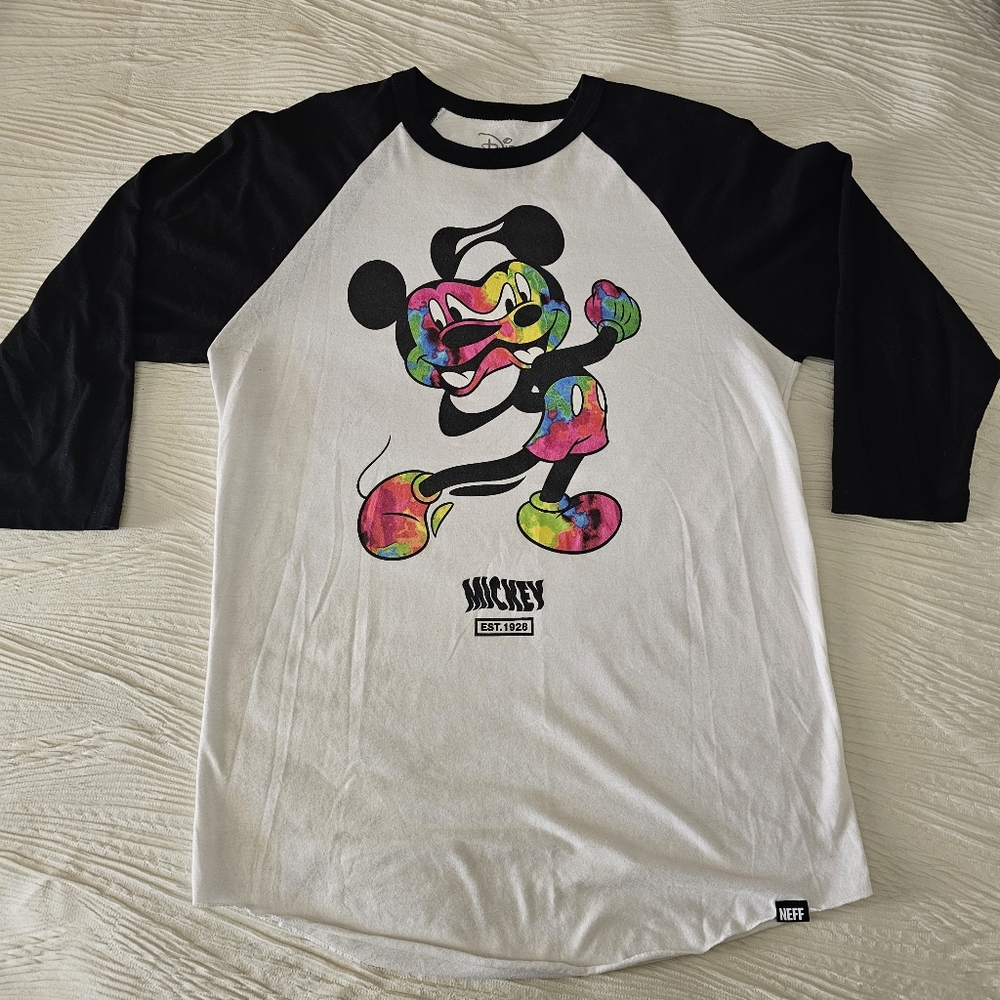 Disney Mickey Mouse Neff Raglan Sleeve Size L Shirt